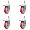 Service Caster 5 Inch Red Polyurethane Swivel 10mm Stem Caster Set with Total Lock Brake SCC-TSTTL20S514-PPUB-RED-M1015-4 - alternate 1